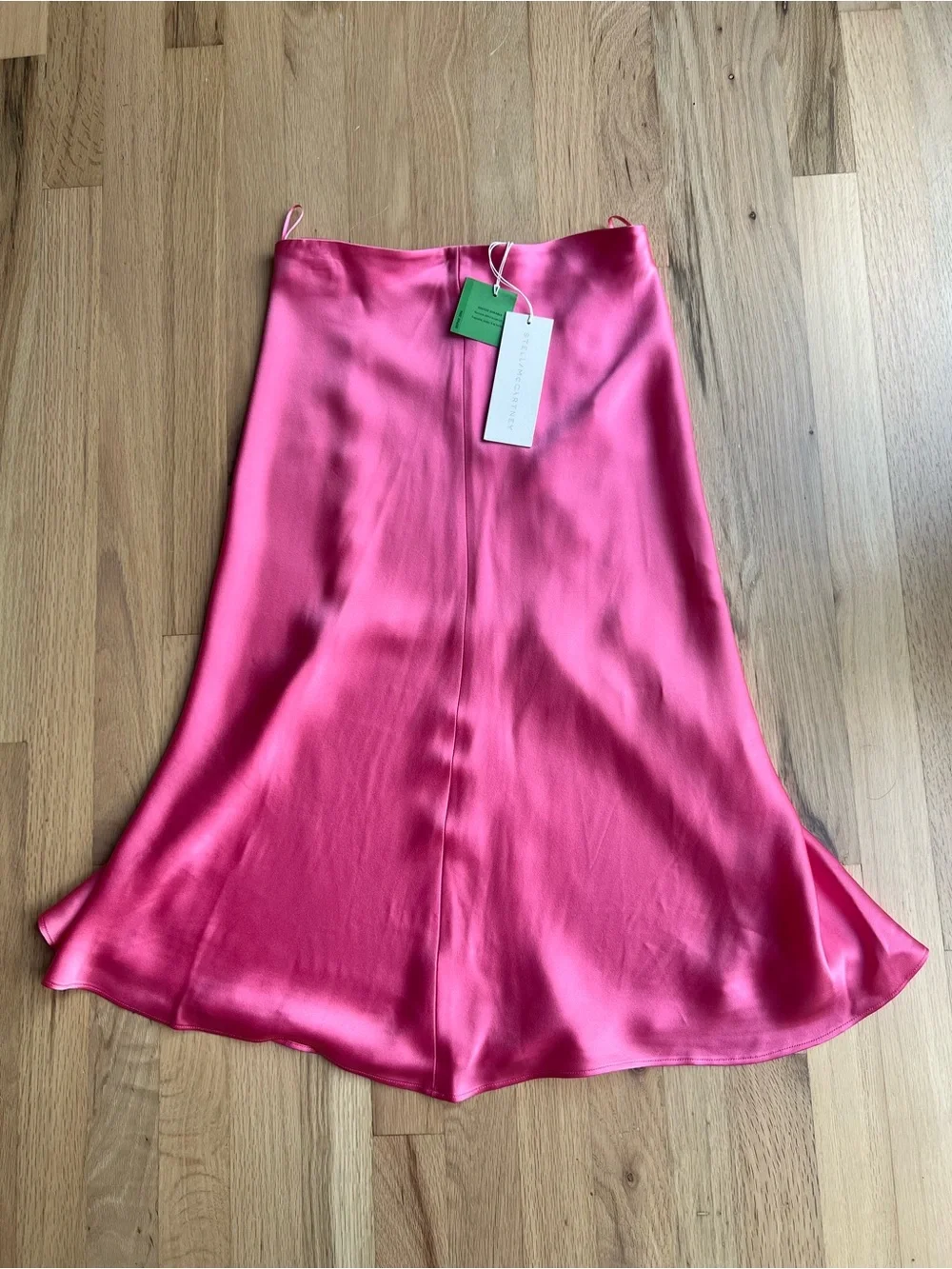 Stella McCartney Pink Satin Midi Skirt